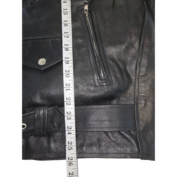 Barney's Leather Size 46 Black Leather Motorcycle Jacket - Picture 8 of 9